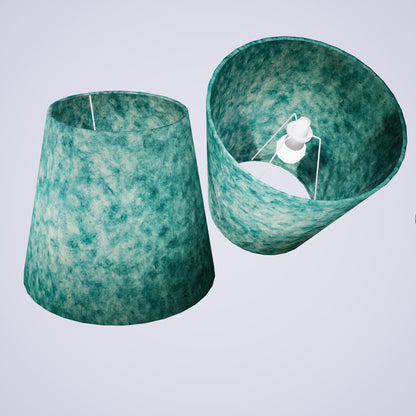Conical Lamp Shade P65 - Turquoise Lokta, 23cm(top) x 35cm(bottom) x 31cm(height)