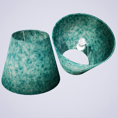 Conical Lamp Shade P65 - Turquoise Lokta, 23cm(top) x 40cm(bottom) x 31cm(height)