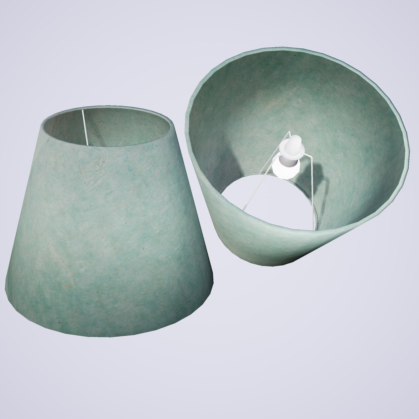 Conical Lamp Shade P65 - Turquoise Lokta, 23cm(top) x 40cm(bottom) x 31cm(height)