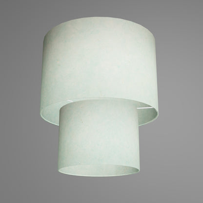 2 Tier Lamp Shade - P65 - Turquoise Lokta, 30cm x 20cm & 20cm x 15cm