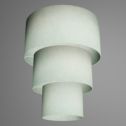 3 Tier Lamp Shade - P65 - Turquoise Lokta, 40cm x 20cm, 30cm x 17.5cm & 20cm x 15cm