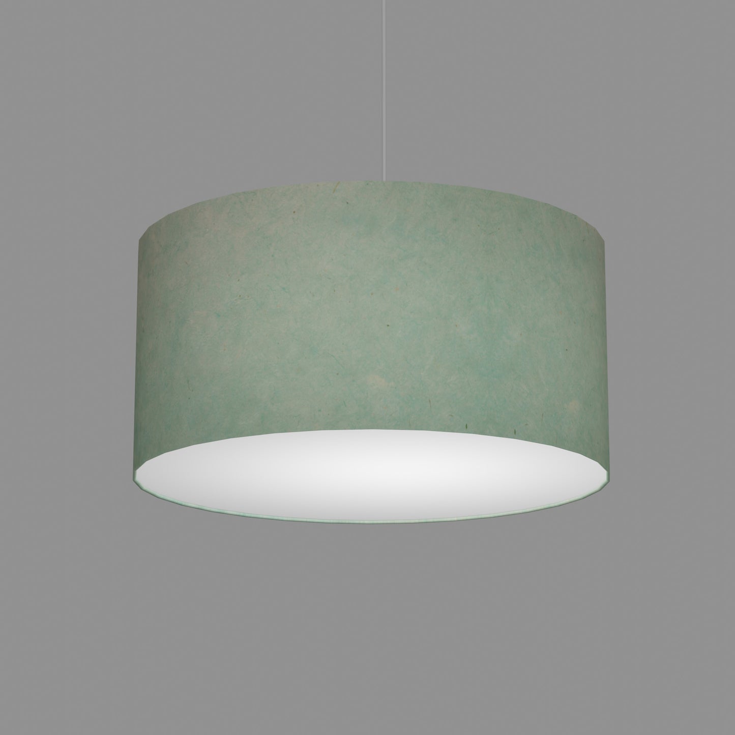 Drum Lamp Shade - P65 - Turquoise Lokta, 50cm(d) x 25cm(h)