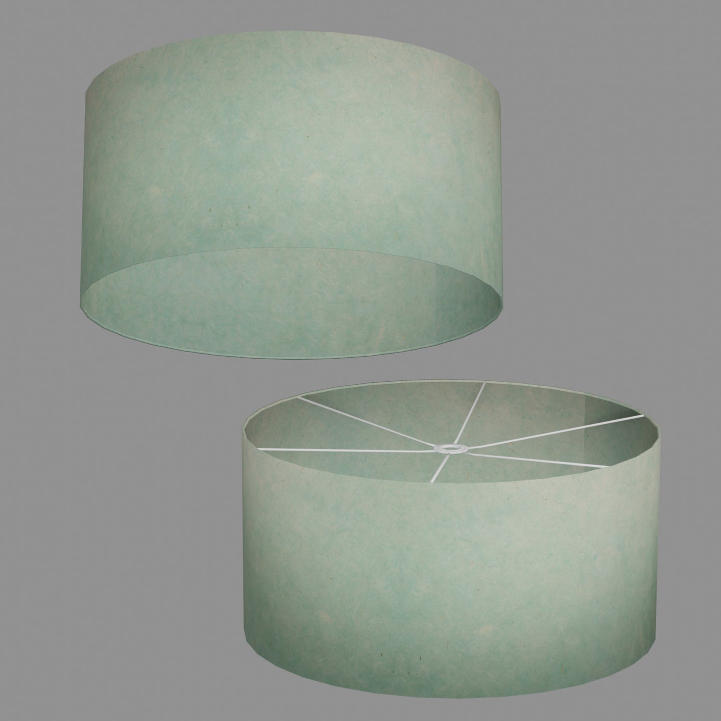 Drum Lamp Shade - P65 - Turquoise Lokta, 60cm(d) x 30cm(h)