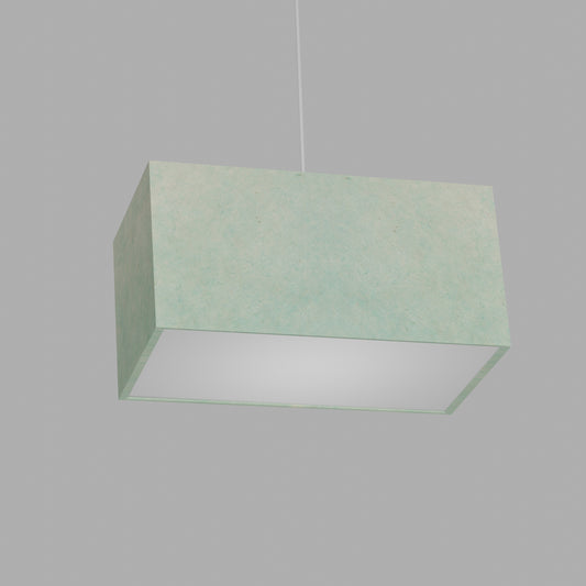 Rectangle Lamp Shade - P65 - Turquoise Lokta, 40cm(w) x 20cm(h) x 20cm(d)