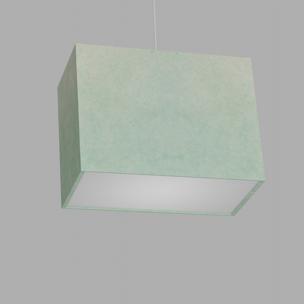 Rectangle Lamp Shade - P65 - Turquoise Lokta, 40cm(w) x 30cm(h) x 20cm(d)