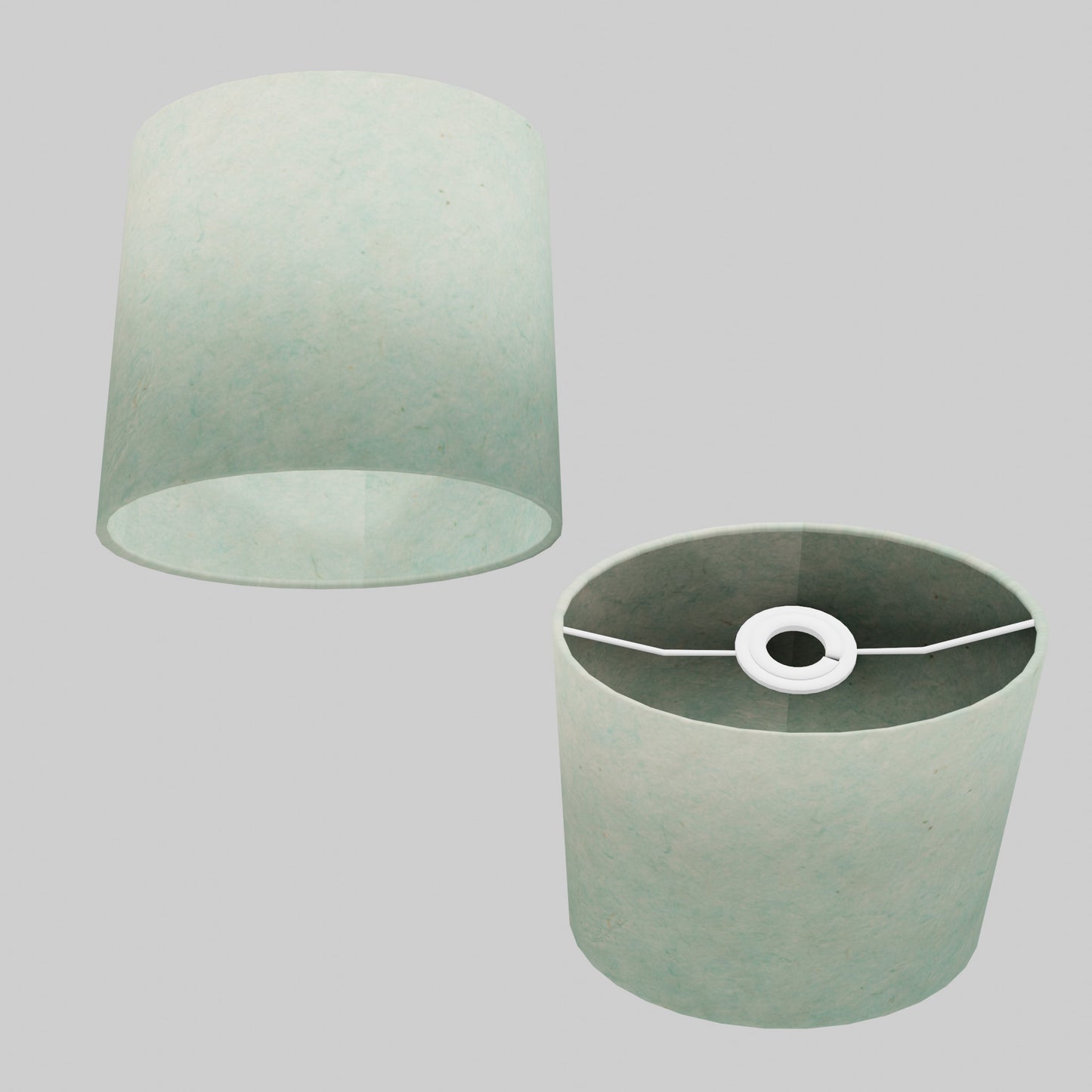 Oval Lamp Shade - P65 - Turquoise Lokta, 20cm(w) x 20cm(h) x 13cm(d)