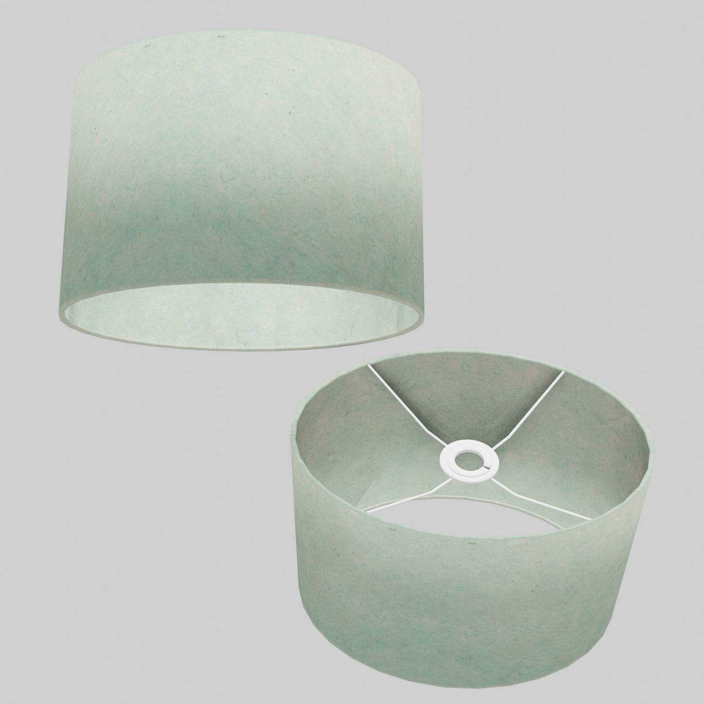 Oval Lamp Shade - P65 - Turquoise Lokta, 30cm(w) x 20cm(h) x 22cm(d)