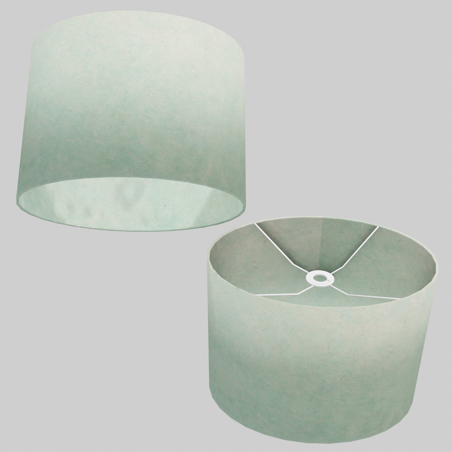Oval Lamp Shade - P65 - Turquoise Lokta, 40cm(w) x 30cm(h) x 30cm(d)
