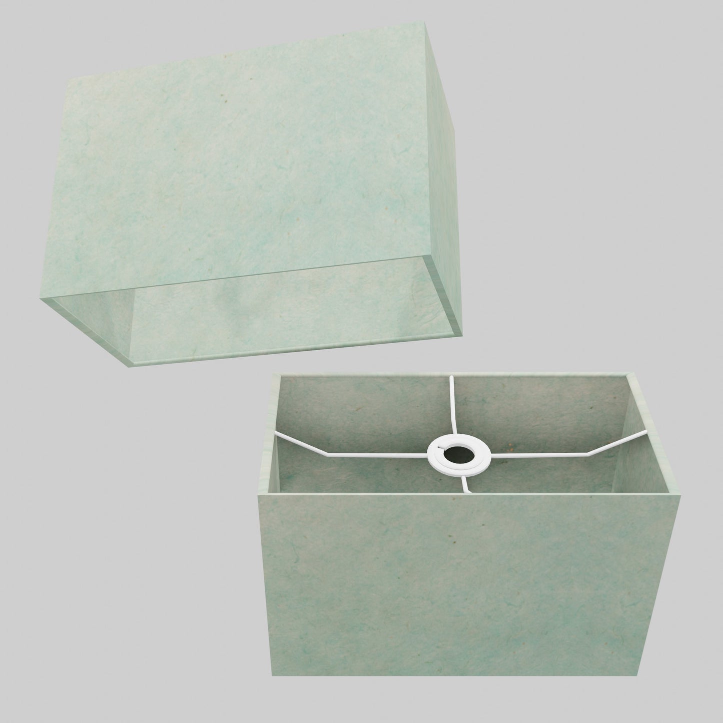 Rectangle Lamp Shade - P65 - Turquoise Lokta, 30cm(w) x 20cm(h) x 15cm(d)