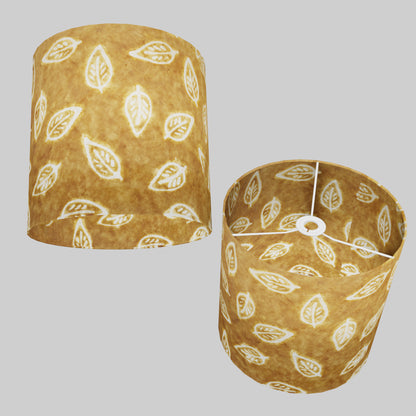 Drum Lamp Shade - P66 - Batik Leaf on Camel, 30cm(d) x 30cm(h)