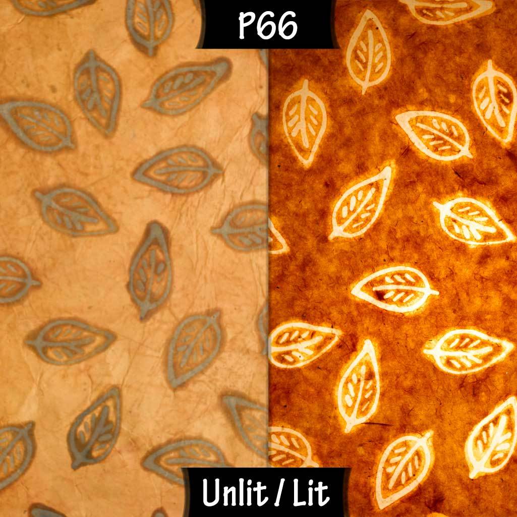 3 Tier Lamp Shade - P66 - Batik Leaf on Camel, 50cm x 20cm, 40cm x 17.5cm & 30cm x 15cm