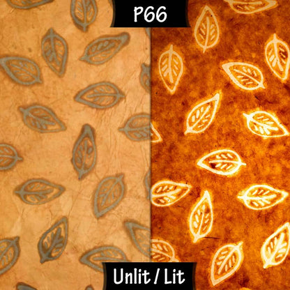 Drum Lamp Shade - P66 - Batik Leaf on Camel, 40cm(d) x 20cm(h) - Imbue Lighting