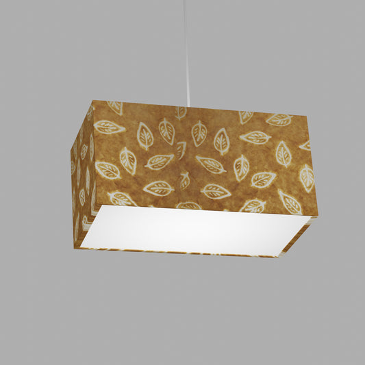 Rectangle Lamp Shade - P66 - Batik Leaf on Camel, 40cm(w) x 20cm(h) x 20cm(d)