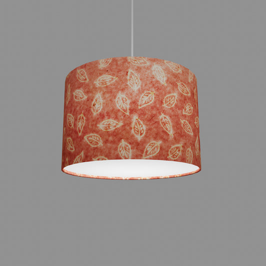 Drum Lamp Shade - P67 - Batik Leaf on Pink, 30cm(d) x 20cm(h)