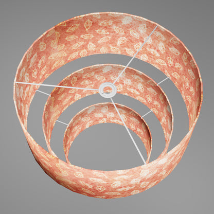 3 Tier Lamp Shade - P67 - Batik Leaf on Pink, 50cm x 20cm, 40cm x 17.5cm & 30cm x 15cm