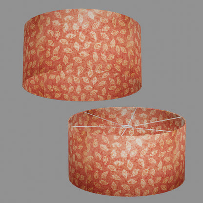 Drum Lamp Shade - P67 - Batik Leaf on Pink, 60cm(d) x 30cm(h)