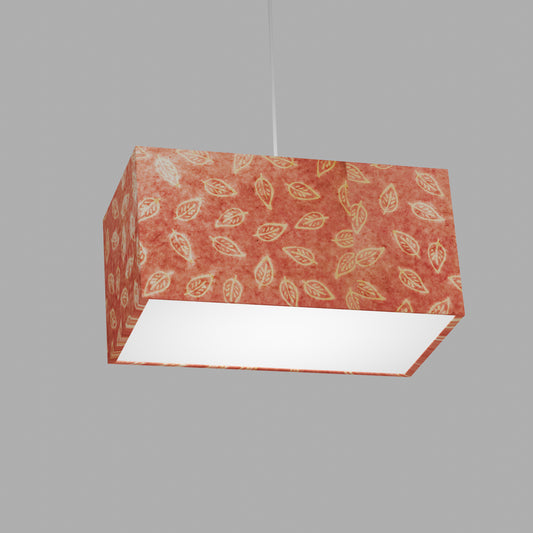 Rectangle Lamp Shade - P67 - Batik Leaf on Pink, 40cm(w) x 20cm(h) x 20cm(d)