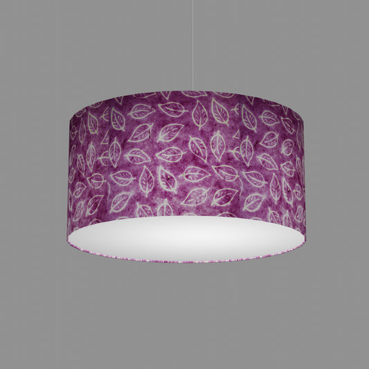 Drum Lamp Shade - P68 - Batik Leaf on Purple, 50cm(d) x 25cm(h)