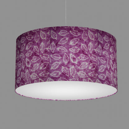 Drum Lamp Shade - P68 - Batik Leaf on Purple, 60cm(d) x 30cm(h)
