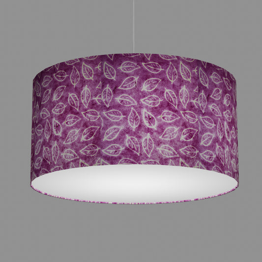 Drum Lamp Shade - P68 - Batik Leaf on Purple, 60cm(d) x 30cm(h)
