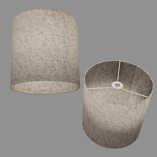 Drum Lamp Shade - P69 - Garden Gold on Natural, 30cm(d) x 30cm(h)