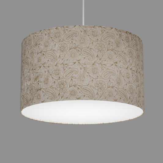 Drum Lamp Shade - P69 - Garden Gold on Natural, 35cm(d) x 20cm(h)