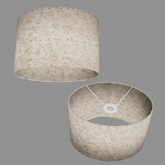 Oval Lamp Shade - P69 - Garden Gold on Natural, 30cm(w) x 20cm(h) x 22cm(d)
