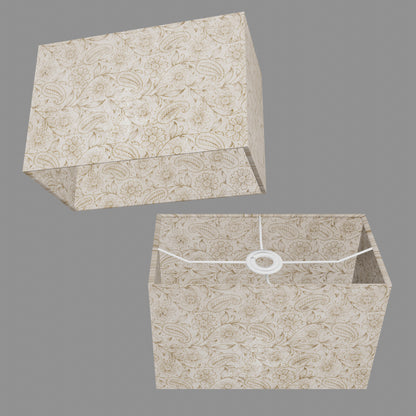 Rectangle Lamp Shade - P69 - Garden Gold on Natural, 30cm(w) x 20cm(h) x 15cm(d)