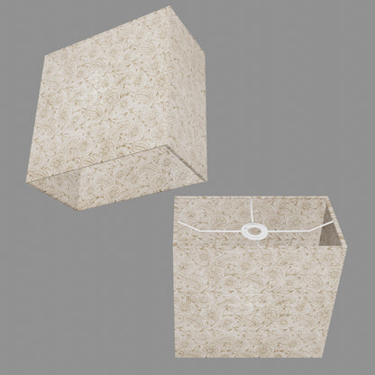 Rectangle Lamp Shade - P69 - Garden Gold on Natural, 30cm(w) x 30cm(h) x 15cm(d)