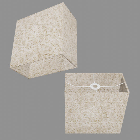 Rectangle Lamp Shade - P69 - Garden Gold on Natural, 30cm(w) x 30cm(h) x 15cm(d)