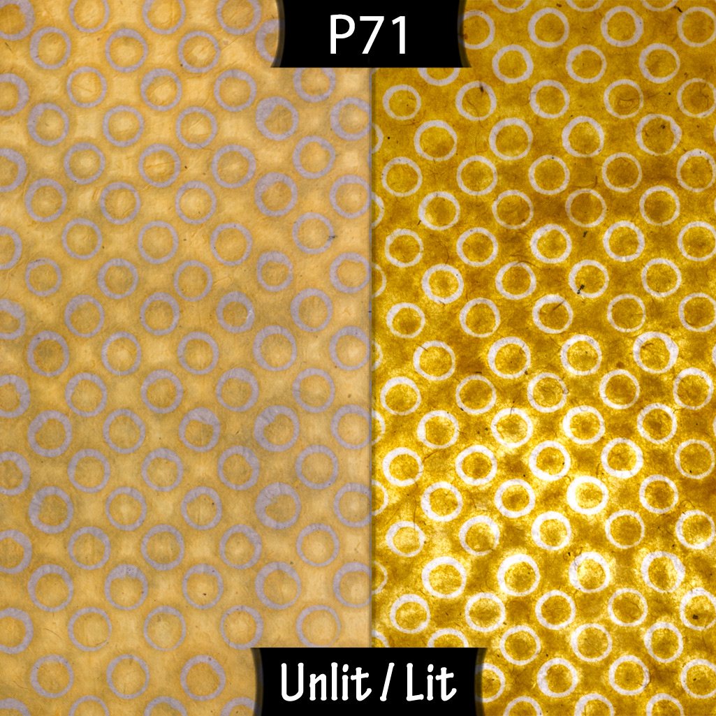 Drum Lamp Shade - P71 - Batik Yellow Circles, 25cm x 25cm