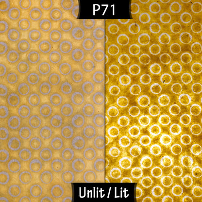 Drum Lamp Shade - P71 - Batik Yellow Circles, 25cm x 25cm