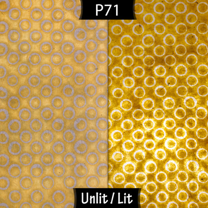 Square Lamp Shade - P71 - Batik Yellow Circles, 40cm(w) x 40cm(h) x 40cm(d) - Imbue Lighting