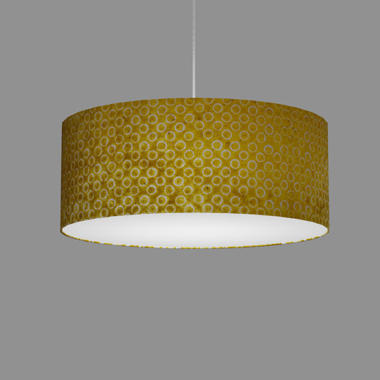 Drum Lamp Shade - P71 - Batik Yellow Circles, 50cm(d) x 20cm(h)