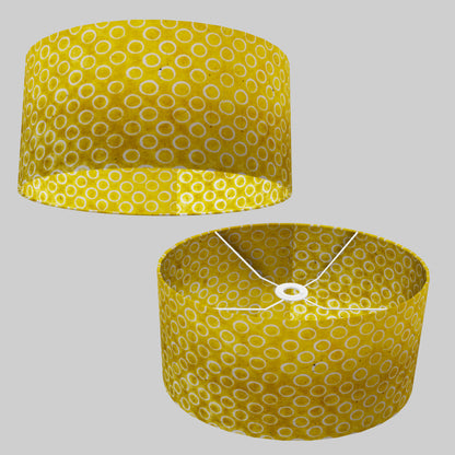 Oval Lamp Shade - P71 - Batik Yellow Circles, 40cm(w) x 20cm(h) x 30cm(d)