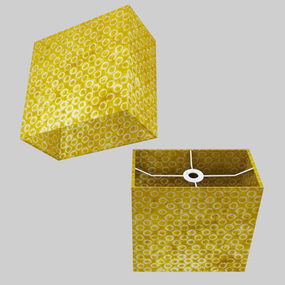 Rectangle Lamp Shade - P71 - Batik Yellow Circles, 30cm(w) x 30cm(h) x 15cm(d)