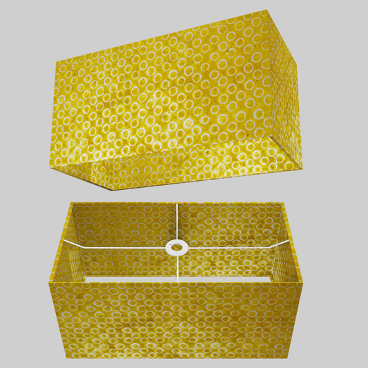Rectangle Lamp Shade - P71 - Batik Yellow Circles, 50cm(w) x 25cm(h) x 25cm(d)