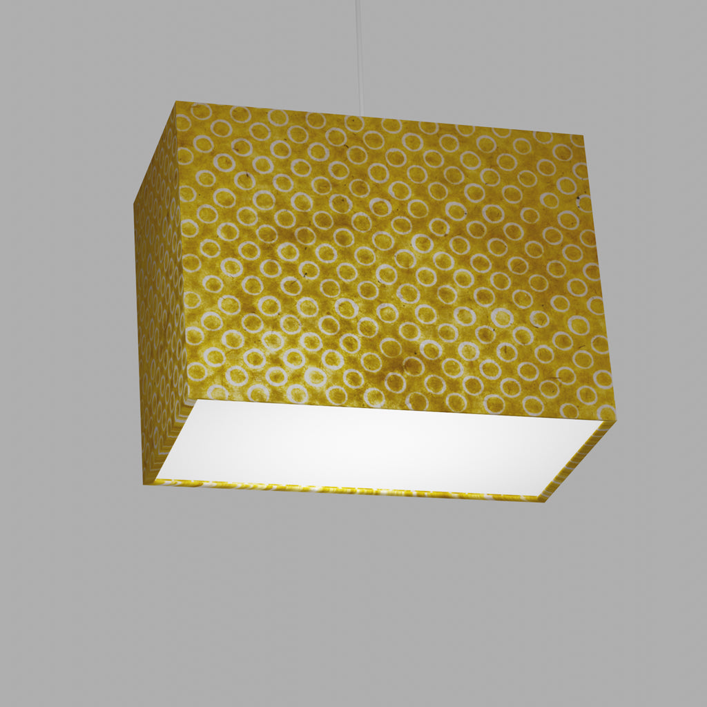 Rectangle Lamp Shade - P71 - Batik Yellow Circles, 40cm(w) x 30cm(h) x 20cm(d)