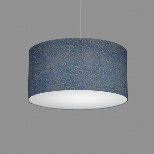 Drum Lamp Shade - P72 - Batik Blue Circles, 50cm(d) x 25cm(h)