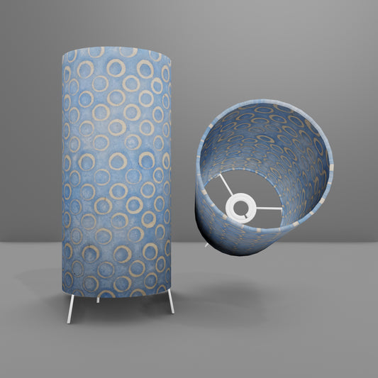 Free Standing Table Lamp Small - P72 ~ Batik Blue Circles