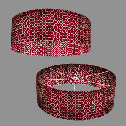 Drum Lamp Shade - P73 - Batik Cranberry Circles, 60cm(d) x 20cm(h)