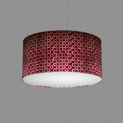 Drum Lamp Shade - P73 - Batik Cranberry Circles, 50cm(d) x 25cm(h)