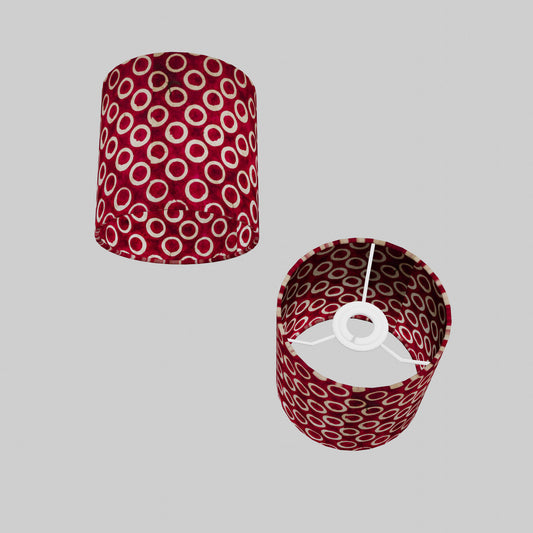 Drum Lamp Shade - P73 ~ Batik Cranberry Circles, 15cm(diameter)