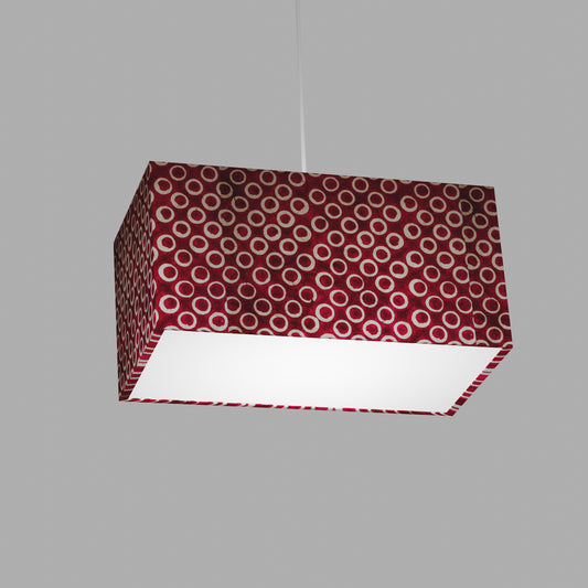 Rectangle Lamp Shade - P73 - Batik Cranberry Circles, 40cm(w) x 20cm(h) x 20cm(d)