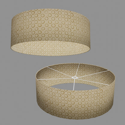 Drum Lamp Shade - P74 - Batik Natural Circles, 60cm(d) x 20cm(h)