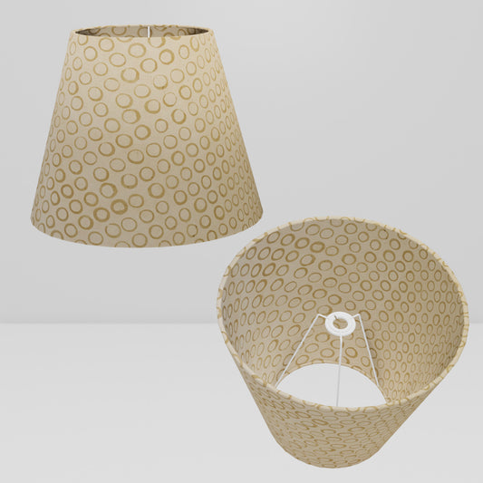 Conical Lamp Shade P74 - Batik Natural Circles, 23cm(top) x 40cm(bottom) x 31cm(height)