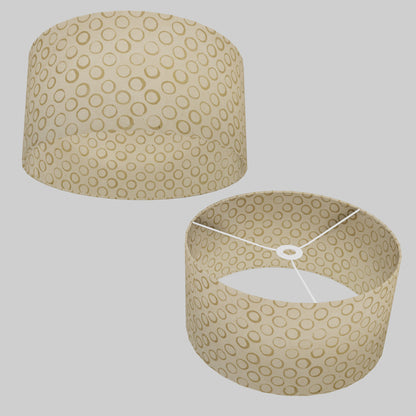 Drum Lamp Shade - P74 - Batik Natural Circles, 40cm(d) x 20cm(h)
