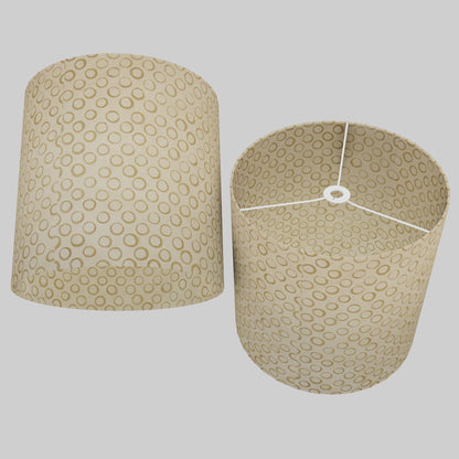 Drum Lamp Shade - P74 - Batik Natural Circles, 40cm(d) x 40cm(h)