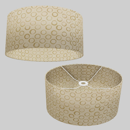 Oval Lamp Shade - P74 - Batik Natural Circles, 40cm(w) x 20cm(h) x 30cm(d)