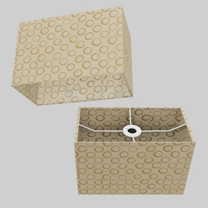 Rectangle Lamp Shade - P74 - Batik Natural Circles, 30cm(w) x 20cm(h) x 15cm(d)